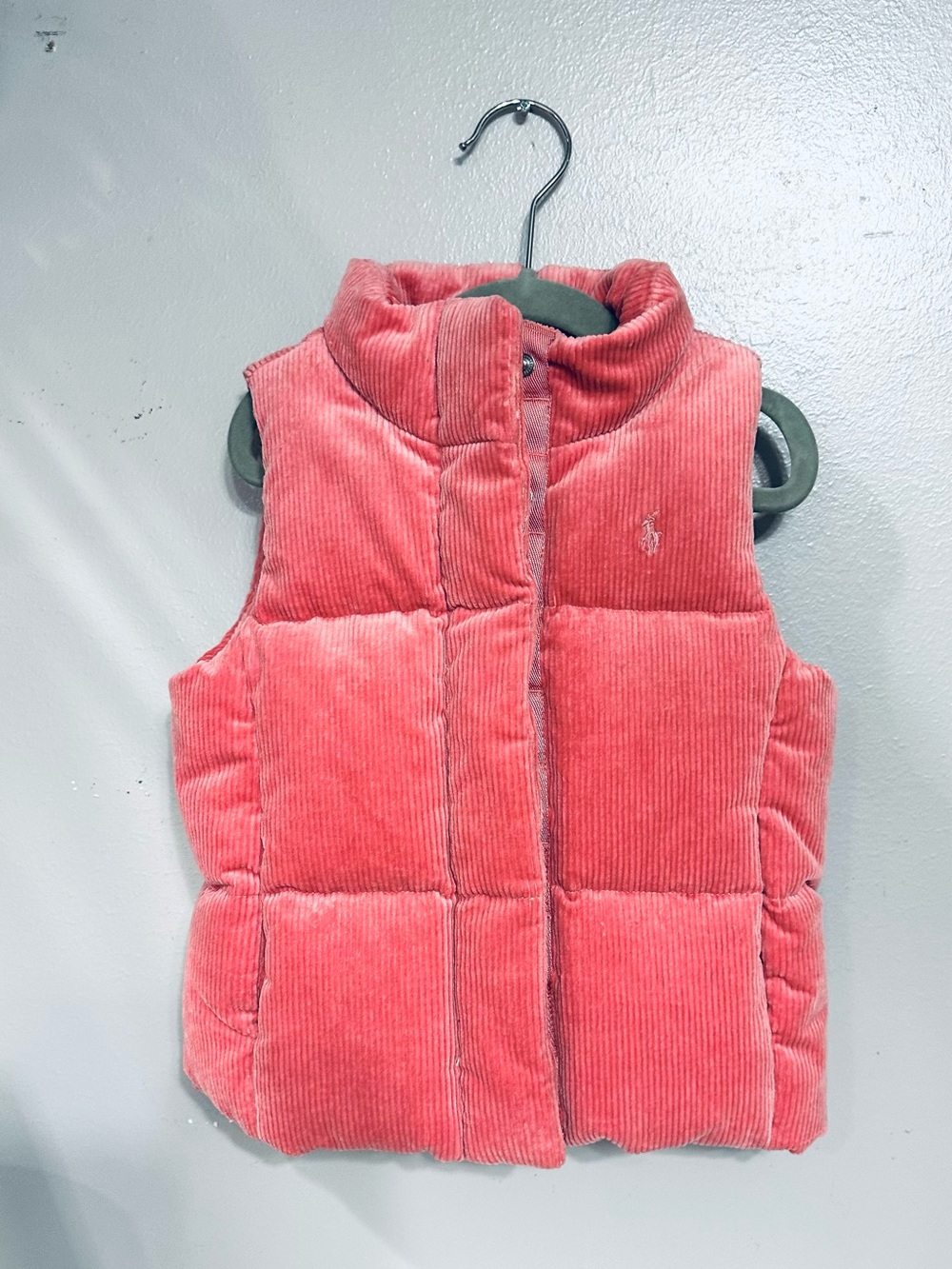 Ralph Lauren Pink Corduroy Puffer Vest